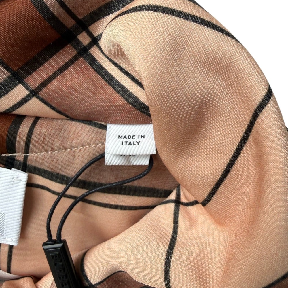 NWT Burberry Blush Pink Check Drape Sleeve Shirt Size 0 US - Picture 8 of 13